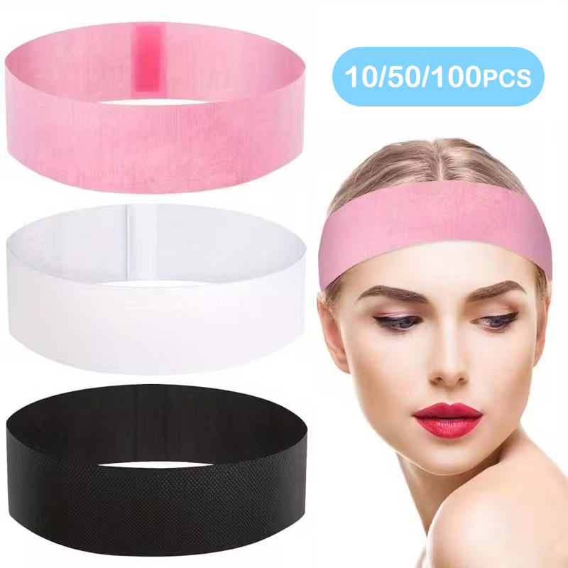 Skincare Pink - 10/50/100 adet tek kullanımlık saç bantları