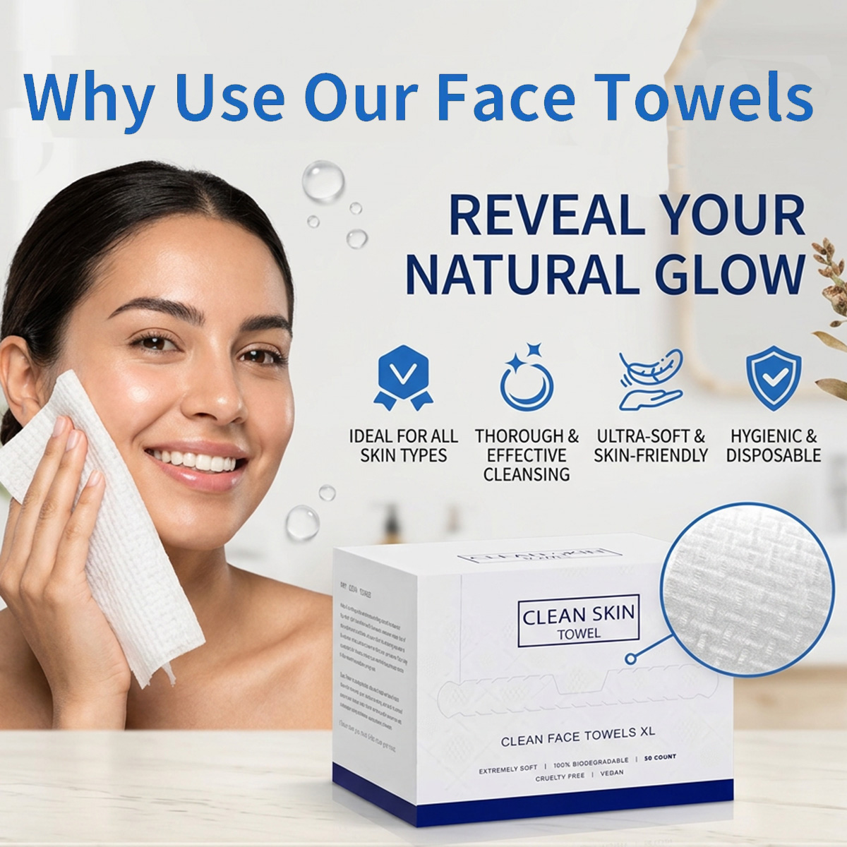 Xl Skincare - 50 Adet/Kutu Tek Kullanımlık Yüz Havluları